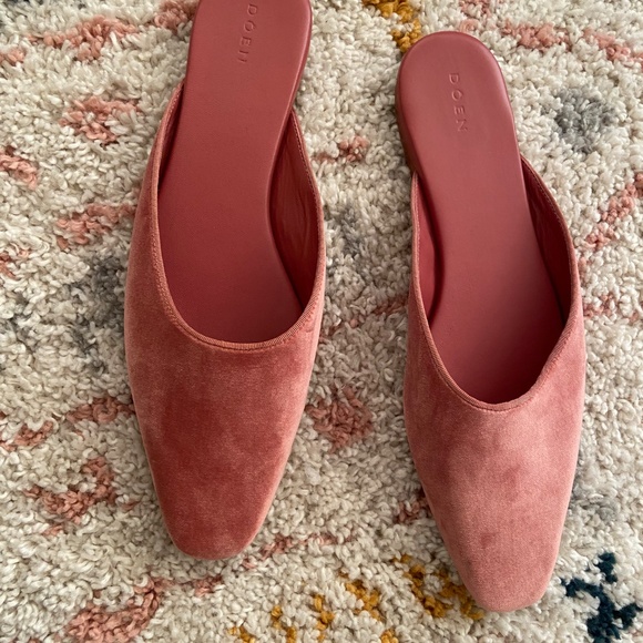 Doen Wren Rose/Blush Velvet Mules,  41, never worn - Picture 1 of 6